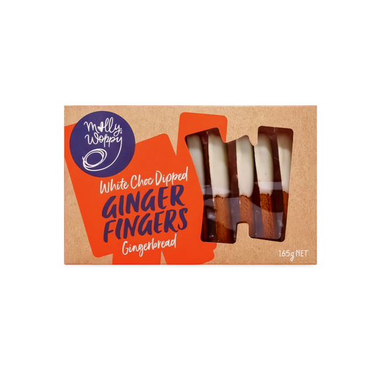 White Choc Dipped Ginger Fingers 165g